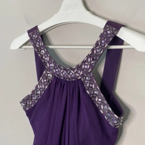 JS Boutique Purple Beaded Chiffon Dress - Picture 2 of 15